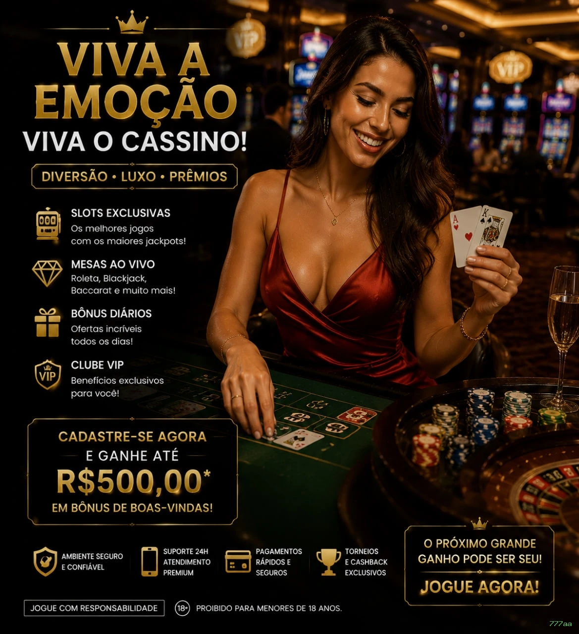 Cassino ao vivo no Brasil | 777aa: segura e premiada